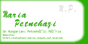 maria petnehazi business card